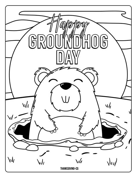 Free Groundhog Day Coloring Pages 8 Sheets Ground Hog Coloring Page - Ground Hog Coloring Page