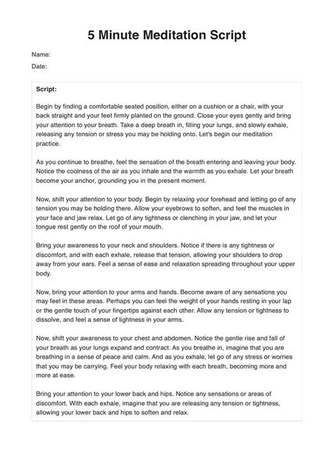 Free Guided Meditation Scripts