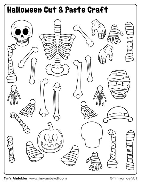 Free Halloween Cut And Paste Printables Fun Spooky Halloween Cut And Paste Crafts - Halloween Cut And Paste Crafts
