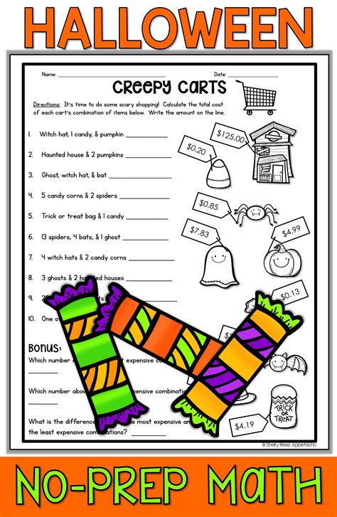 Free Halloween Math Activity Sheets Ice Cream N Halloween Math Sheets - Halloween Math Sheets