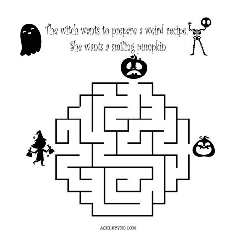 Free Halloween Maze Printables Ashley Yeo Halloween Maze For Kids - Halloween Maze For Kids