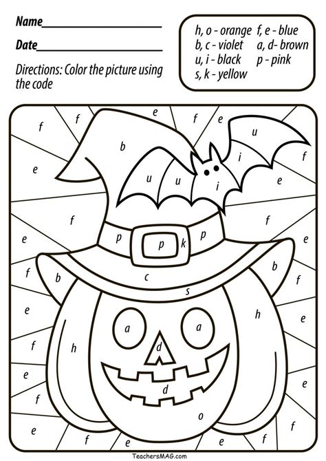 Free Halloween Pumpkin Color By Number Letter For Halloween Color By Number Preschool - Halloween Color By Number Preschool