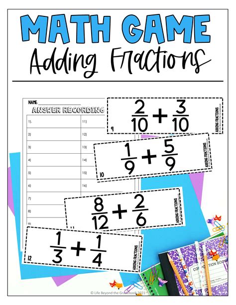 Free Hands On Adding Fractions Game For Kids Adding Fractions Activity - Adding Fractions Activity