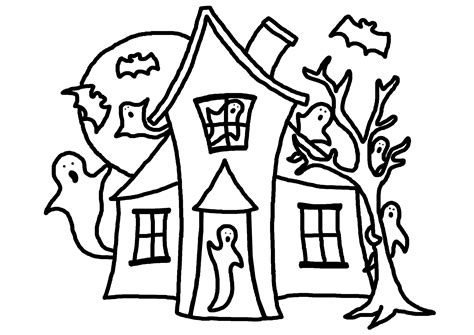 Free Haunted House Printable Coloring Pages And More Halloween Haunted House Colouring Pages - Halloween Haunted House Colouring Pages