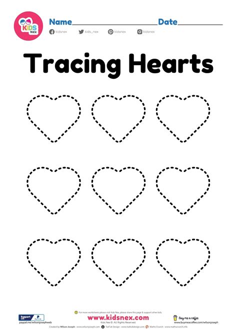 Free Heart Tracing Worksheets Easy Print The Simple Heart Worksheets For Preschool - Heart Worksheets For Preschool