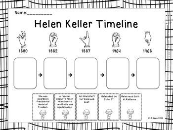 Free Helen Keller Timeline 1st And 2nd Grade Helen Keller Timeline Worksheet - Helen Keller Timeline Worksheet