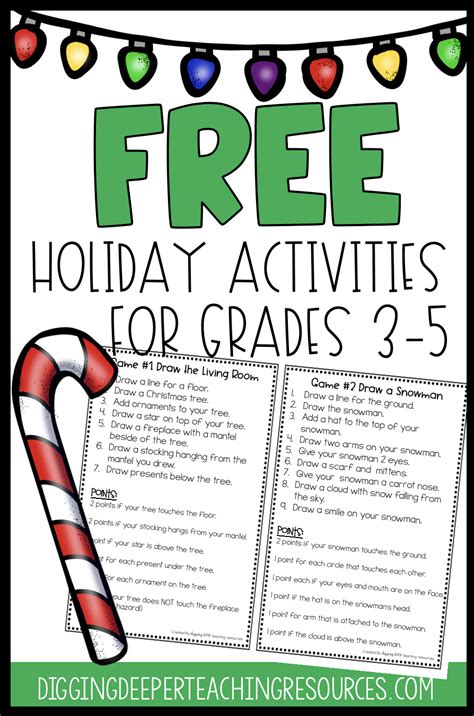 Free Holiday Activities For Students In Grades 3 5th Grade Christmas Activities - 5th Grade Christmas Activities