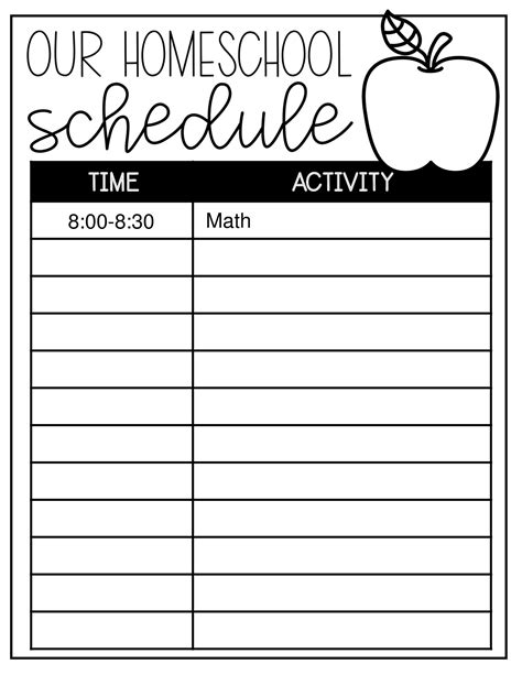 Free Homeschool Schedule Template Editable And Printable 101 Homeschool Kindergarten Daily Schedule Worksheet - Homeschool Kindergarten Daily Schedule Worksheet