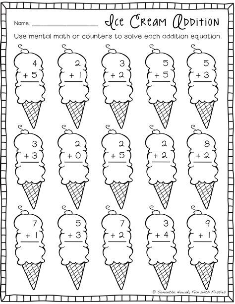 Free Ice Cream Addition Worksheets For Kindergarten Ice Cream Cutting Worksheet Kindergarten - Ice Cream Cutting Worksheet Kindergarten