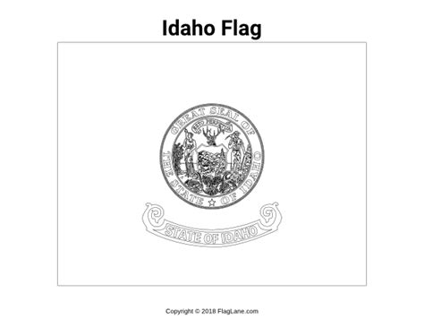 Free Idaho Flag Coloring Page Flaglane Com Idaho State Flag Coloring Page - Idaho State Flag Coloring Page