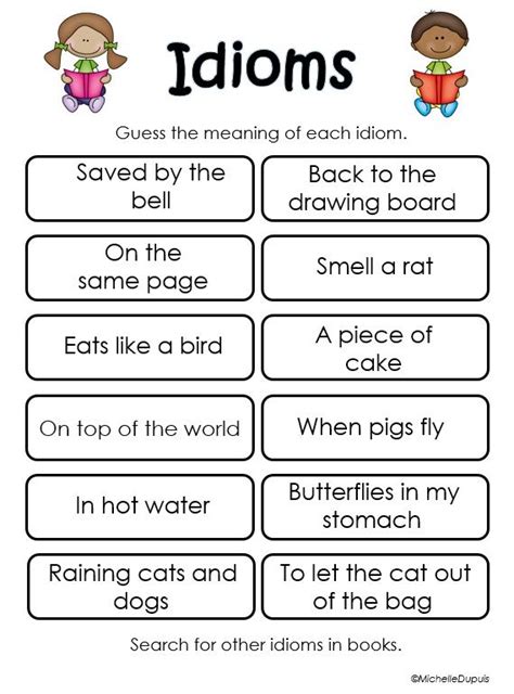 Free Idiom Worksheets For 8th Grade Idioms Worksheet Grade 2 - Idioms Worksheet Grade 2