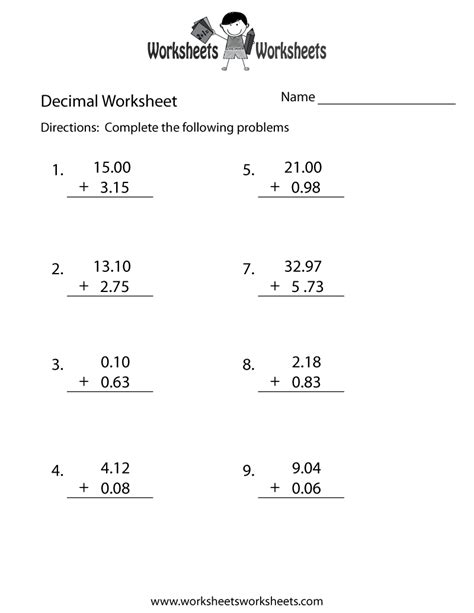 Free Interactive And Printable Decimals Worksheets Math Worksheets Decimals - Math Worksheets Decimals