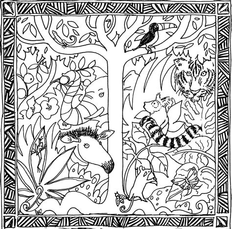 Free Jungle Colouring Page Pdf Teacher Made Twinkl Jungle Themed Coloring Pages - Jungle Themed Coloring Pages