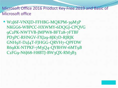 free key MS Office 2016 open