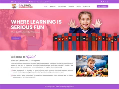 Free Kindergarten Wordpress Theme For Play School Websites Kindergarten Themes - Kindergarten Themes