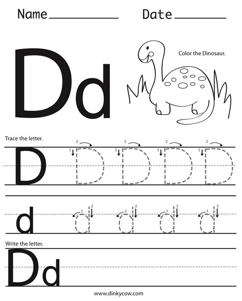 Free Letter D Writing Practice Worksheet Kindergarten Worksheets Practice Writing Letter D - Practice Writing Letter D