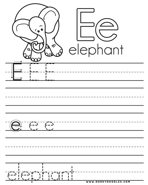 Free Letter E Worksheets For Kindergarten Active Little Kindergarten Letter E Worksheet - Kindergarten Letter E Worksheet