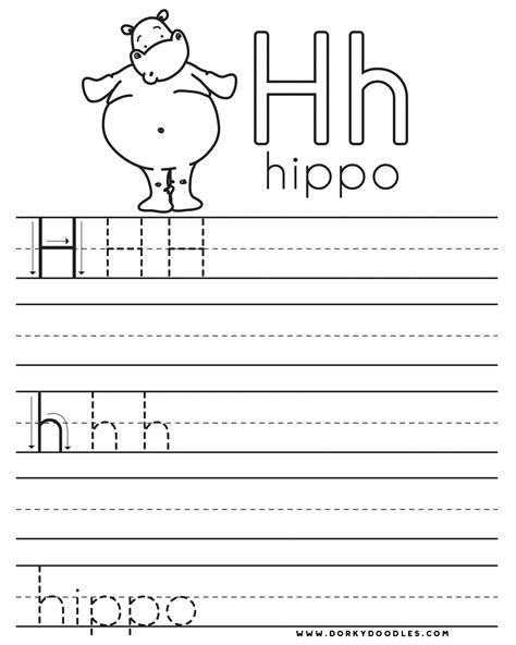 Free Letter H Writing Practice Worksheet Kindergarten Worksheets Letter H Worksheets For Kindergarten - Letter H Worksheets For Kindergarten