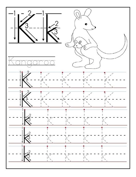 Free Letter K Tracing Worksheet Printable Dinosaur Themed Letter K Tracing Pages - Letter K Tracing Pages
