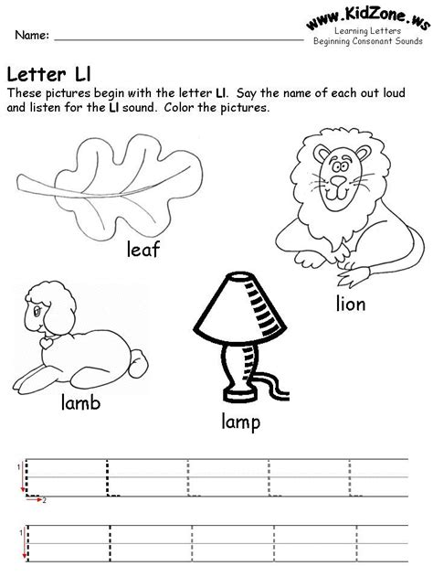 Free Letter L Phonics Worksheet For Preschool Beginning Phonic Sound Of L - Phonic Sound Of L