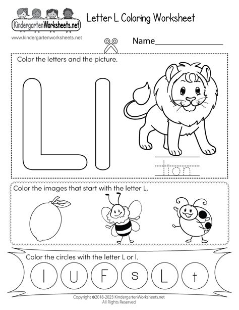 Free Letter L Worksheets For Kindergarten Active Little L Worksheet Kindergarten - L Worksheet Kindergarten