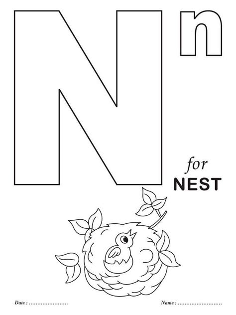 Free Letter N Coloring Page Perfect For Preschool N Is For Coloring Page - N Is For Coloring Page