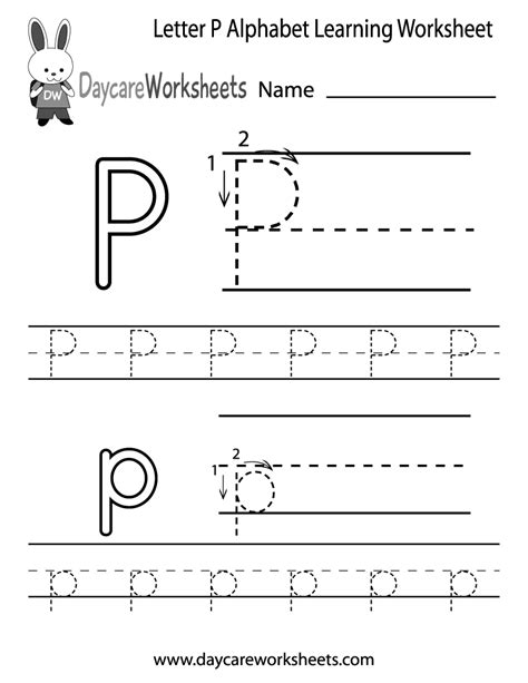 Free Letter P Alphabet Learning Worksheet For Preschool Letter P Worksheets Preschool - Letter P Worksheets Preschool