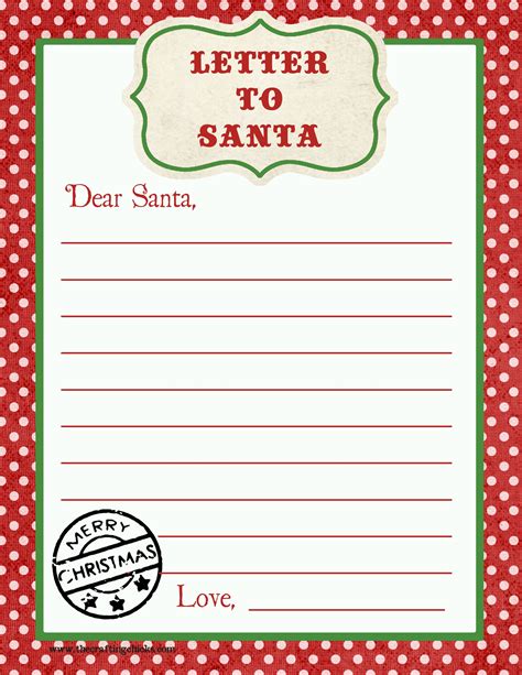 Free Letter To Santa Template Printables Mrs Merry Santa Wish List Letter - Santa Wish List Letter