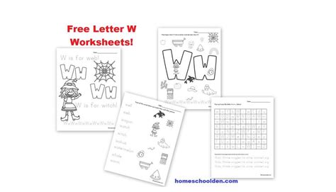 Free Letter W Worksheets Homeschool Den W  Worksheet - W$ Worksheet