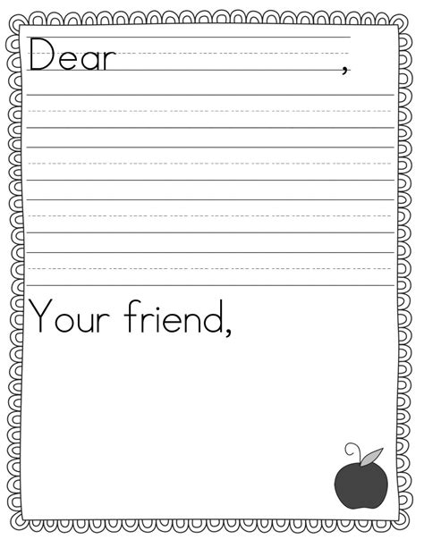 Free Letter Writing Template First Grade Letter Template For First Grade - Letter Template For First Grade