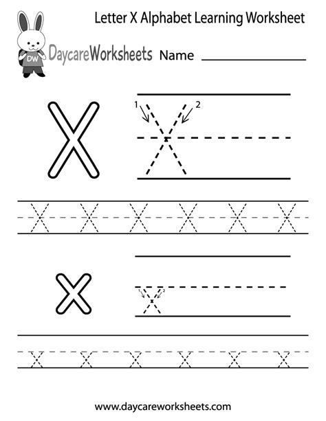 Free Letter X Alphabet Learning Worksheet For Preschool Letter X Preschool Worksheet - Letter X Preschool Worksheet