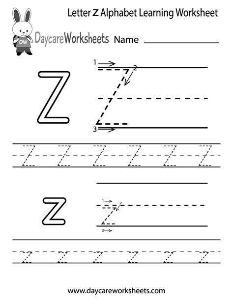 Free Letter Z Worksheets For Preschool The Hollydog Letter Z Worksheet - Letter Z Worksheet