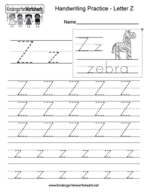 Free Letter Z Writing Practice Worksheet Kindergarten Worksheets Letter Z Worksheets For Kindergarten - Letter Z Worksheets For Kindergarten