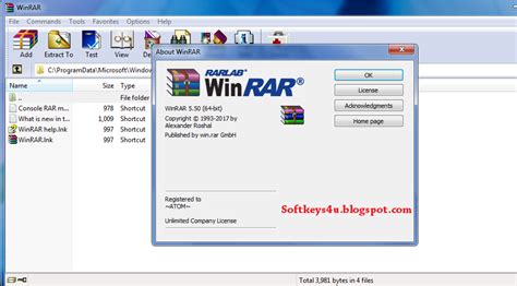 free license key WinRAR software