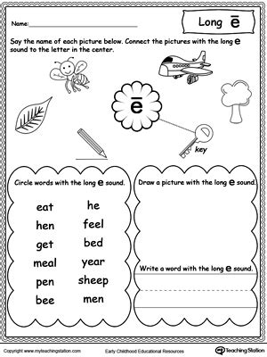 Free Long E Sound Worksheet Myteachingstation Com Long E Worksheets For Kindergarten - Long E Worksheets For Kindergarten