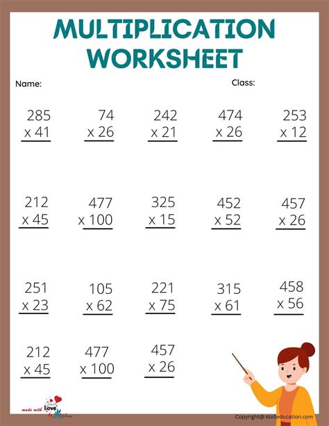 Free Long Multiplication Worksheets Pdfs Brighterly Com Long Multiplication Worksheet - Long Multiplication Worksheet