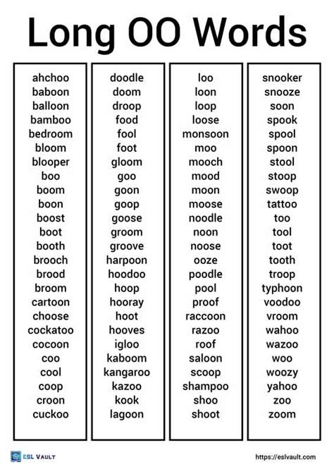 Free Long Oo Words List And 32 Pictures Long U Sounding Words - Long U Sounding Words