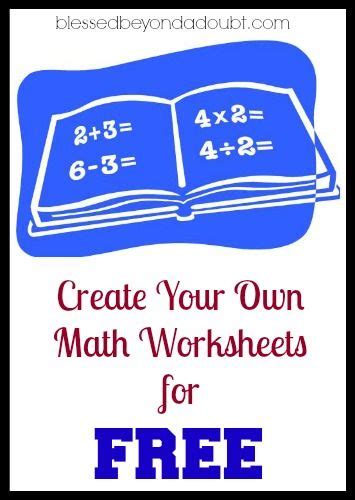 Free Math Worksheets Generator Sites Blessed Beyond A Math Worsheets - Math Worsheets
