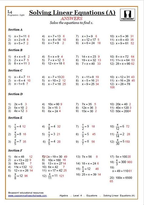 Free Math Worksheets Pdfs With Answer Keys On Math Worksheets For Algebra - Math Worksheets For Algebra