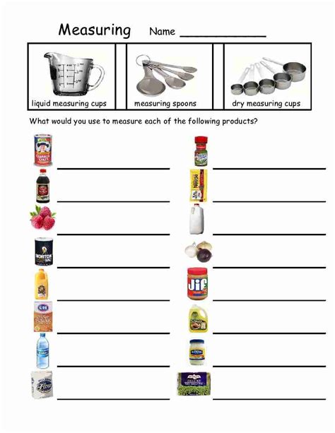 Free Measurement Worksheets Kitchen Measurement Worksheet - Kitchen Measurement Worksheet
