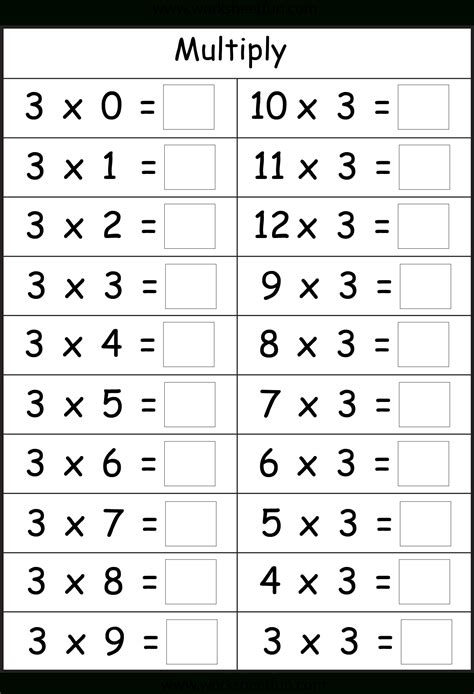 Free Multiplication Worksheets Kids Math Zone Kidzone Math Worksheets - Kidzone Math Worksheets
