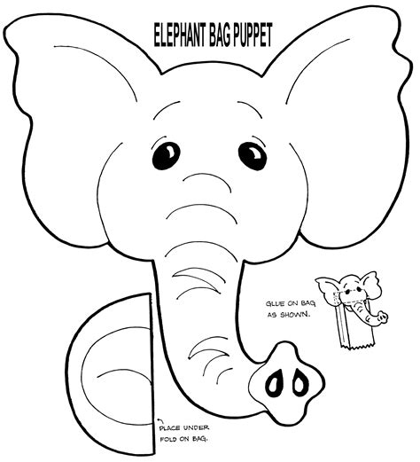 free muppet puppet patterns to print Elephant Puppet from gwsjoeys
