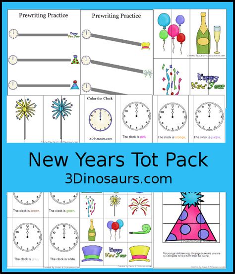 Free New Years Pack For Tot Preschool Prek New Year S Preschool Worksheet - New Year's Preschool Worksheet
