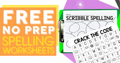 Free No Prep Spelling Worksheets Lucky Little Learners Practice Writing Spelling Words - Practice Writing Spelling Words