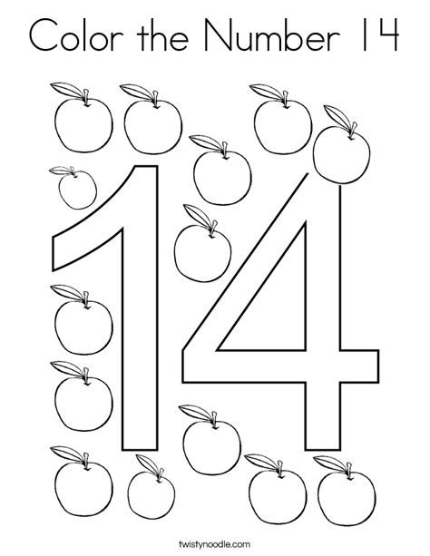 Free Number 14 Coloring Page Coloring Page Printables Number 14 Coloring Page - Number 14 Coloring Page