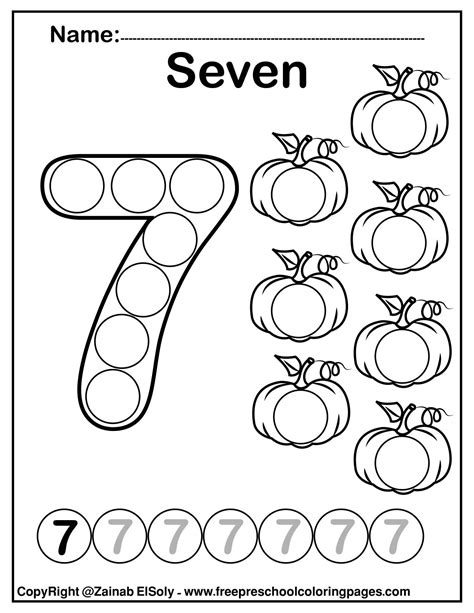 Free Number 7 Worksheets For Preschool The Hollydog Number 7 Preschool Worksheets - Number 7 Preschool Worksheets