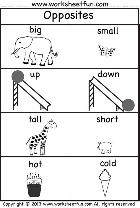 Free Opposites Worksheets And Activities For Preschoolers Opposites Worksheets Kindergarten - Opposites Worksheets Kindergarten