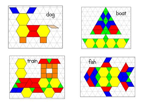 Free Pattern Block Printables For Easy Low Prep Pattern Block Puzzles Printable - Pattern Block Puzzles Printable