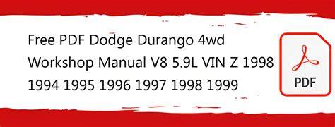 free pdf 1998 dodge durango repair manual