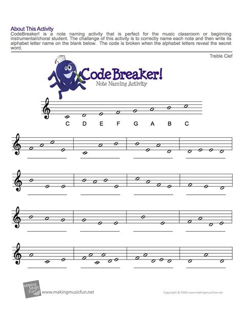 Free Pdf Music Note Reading Worksheets For Treble Reading Notes Worksheet - Reading Notes Worksheet